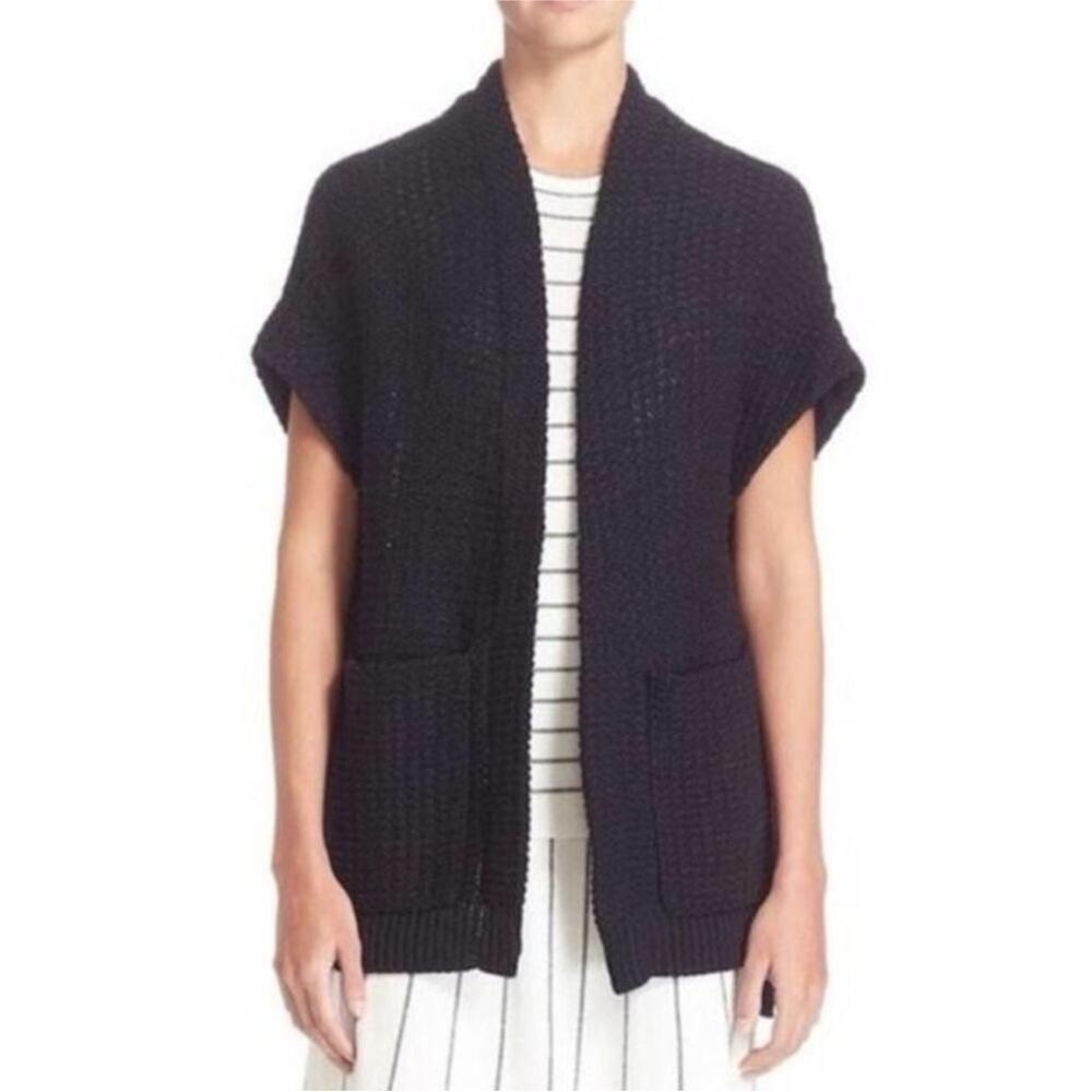 Theory Fremont Ibisco Cocoon Open-Front Cardigan In Navy